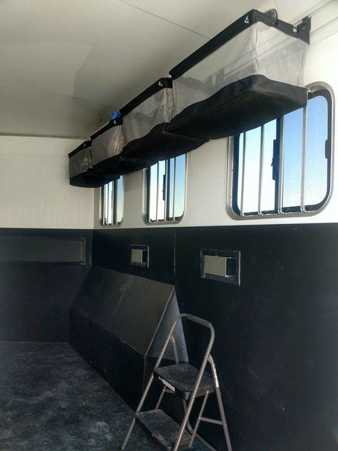 Gladiator storage from home depot. Lq Horse Trailer Storage Ideas, Horse Trailer Storage Hacks, Horse Trailer Camping Hacks, Horse Trailer Organization Ideas, Horse Trailer Organization Gooseneck, Horse Trailer Storage Ideas, Horse Trailer Tack Room Ideas, Horse Trailer Hacks, Horse Trailer Ideas