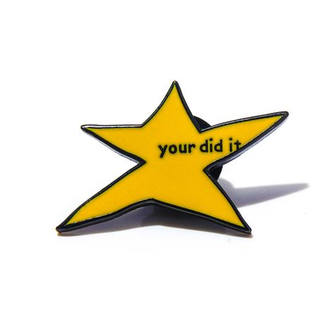 Meme Pins Enamel, 6 Month Gifts For Girlfriend, You Did It Star, Subtle Pride Pins, You Did It, You Did It Meme, Funny Button Pins, Badge Design Ideas, Pin Badge Design