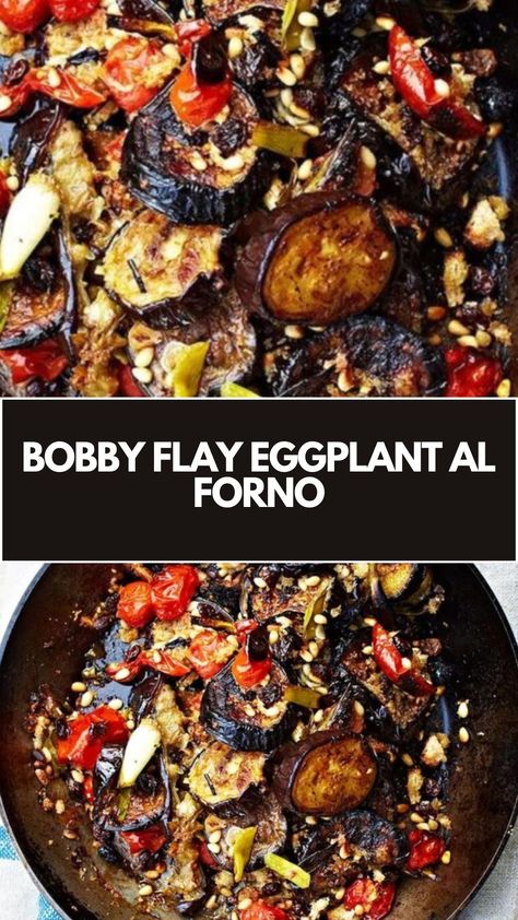 Bobby Flay Eggplant Al Forno recipe is made with eggplant, garlic, extra virgin olive oil, concentrated pesto sauce, salt, pepper, and freshly grated Parmigiano-Reggiano cheese the total time required to make this dish is 45 minutes, and it serves 4 people. Eggplant Burger Recipes, Eggplant And Mushroom Recipes, Olivia Adriance Recipes, Eggplant Baked, Eggplant Burger, Bobby Flay Recipes, Eggplant Dishes, Baked Eggplant, Bobby Flay