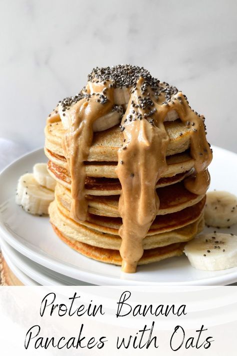 Protein Banana Pancakes, Frozen Banana Recipes, Oat Pancake Recipe, Healthy Pancake, Peanut Butter Pancakes, Banana Oat Pancakes, Peanut Butter And Banana, Healthy Pancakes, Healthy Pancake Recipes