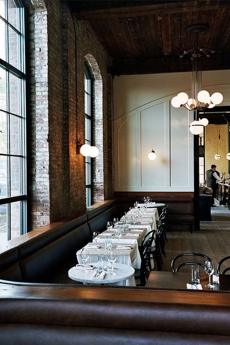 451 Fahrenheit, Brian Ferry, Wythe Hotel Brooklyn, Bar Restaurant Design, Architecture Restaurant, Wythe Hotel, Decoration Restaurant, Design Café, Huge Windows