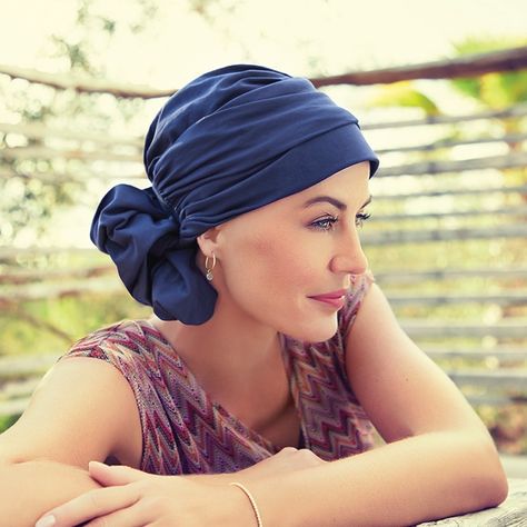 How to Tie a Headscarf: Five Popular Ways to Tie A Headscarf Chemo Head Scarf, Cotton Turban, Silk Scarf Hair, Head Scarf Styles, Black Iris, Unique Fits, Turban Style, Chemo Hat, Low Ponytail