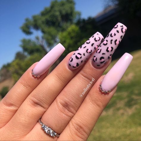 Pink Nail Designs Cheetah, Pink Cheetah Nails Acrylic, Pink Lepord Nails Leopard Prints, Pastel Leopard Print Nails, Long Cheetah Print Nails, Pink Leaped Print Nails, Nails Acrylic Cheetah Print, Nails Pink Leopard, Pink Lepord Nails Designs