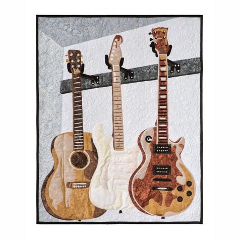 Guitar Quilt, When Words Fail Music Speaks, When Words Fail, Guitar Patterns, Missouri Star Quilt Company, Guitar Kits, Be Your Own Hero, Applique Quilt Patterns, Applique Quilt