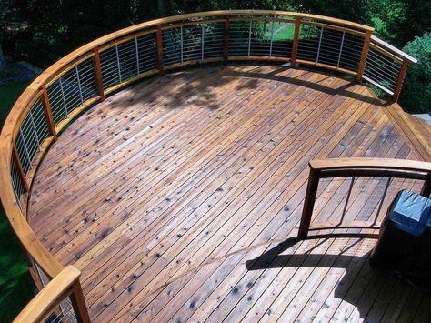 Round Decking, Hot Tub Pergola, Land Ideas, Deck Maintenance, Best Interior Design Websites, Deck Pictures, Steel Pergola, Cedar Deck, Wooden Deck