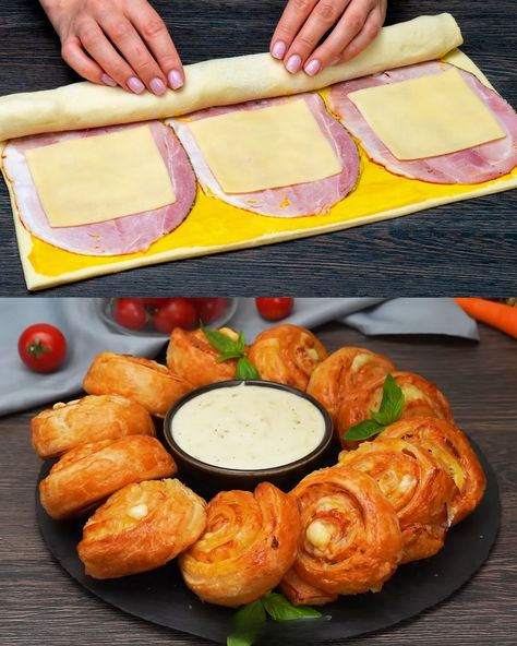 The Puff Pastry Sensation That's Driving the World Crazy - Greenku Recipes Stove Top Bread Recipe, Ham Cheese Puff Pastry, Puff Pastry Snacks, Savory Puff Pastry, Zucchini Cakes Recipe, Corn Fritter Recipes, Pastry Appetizer, Cheese Puff, Cheese Puff Pastry