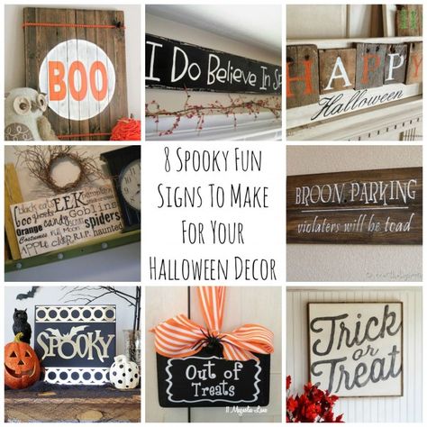 8 Spooky Fun Signs To Make For Your Halloween Decor Indie Crafts, Signs To Make, Indie Craft, Halloween Mantle, Halloween Printables Free, Spooky Halloween Decorations, Diy Chalkboard, Halloween 2015, Fun Signs