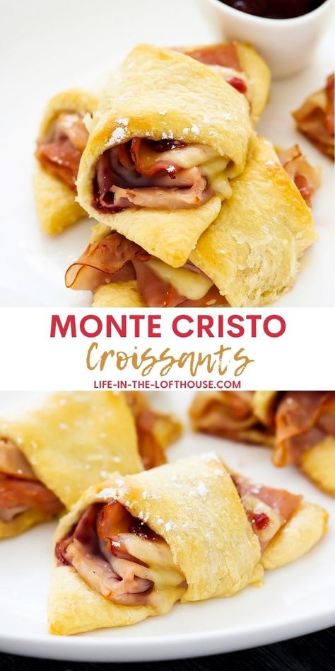 Flaky Croissants, Life In The Lofthouse, Croissant Roll, Ham And Cheese Croissant, Crescent Recipes, Muenster Cheese, Pillsbury Recipes, Turkey Cheese, Crescent Roll Recipes