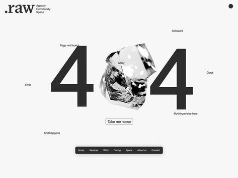 #minimal #studio_page #bw #404 3d Branding, 404 Pages, Page 404, Portfolio Site, Community Space, Contents Design, Web Inspiration, About Time, Brutalism