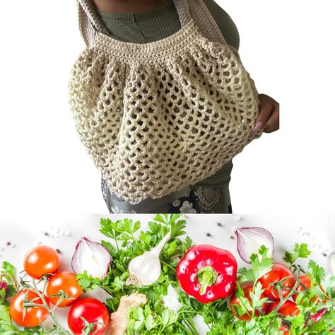 Oversized Reusable Crochet Market Bag is your new BFF! These are HOT right now. Order your's TODAY! https://www.influenthues.com/product/crochet-market-bag-large-/210?cp=true&sa=false&sbp=false&q=false&category_id=20 #influenthues #Crochet #Accessories #crochetbag #crochetmarketbag Mesh Market Bag, Crochet Market, Crochet Market Bag, Macrame Bag, Market Bag, Fruits And Veggies, Crochet Accessories, Large Bags, Crochet Bag