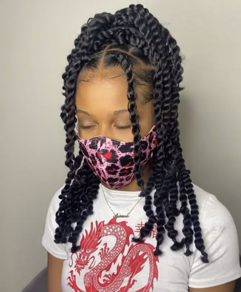 Chunky Spring Twists, Passion Twist On Kids, Kids Island Twist, Teenage Braids Hairstyles, Kids Passion Twist, Individual Twists For Black Women, Girls Twist Hairstyles Kids Black, Short Passion Twists Hairstyle, Cute Baddies