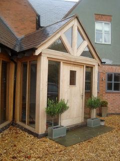 Wooden Entrance Door, Oak Porch, Wooden Entrance, Porch Extension, Veranda Design, Wooden Door Entrance, House Front Porch, Building A Porch, Front Porch Design