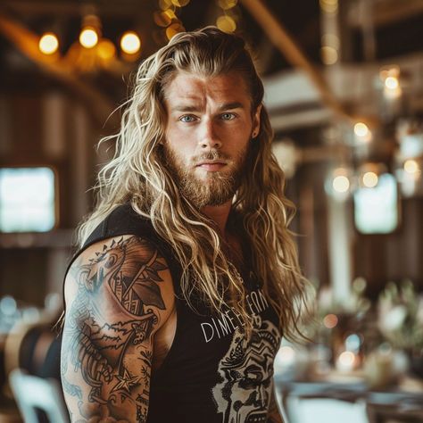 Men’s Hipster Fashion, Hot Viking Men, Men With Long Hair Aesthetic, Rugged Handsome Men, Viking Warrior Men, Rugged Man, Mens Medium Length Hairstyles, Blue Eyed Men, Viking Men