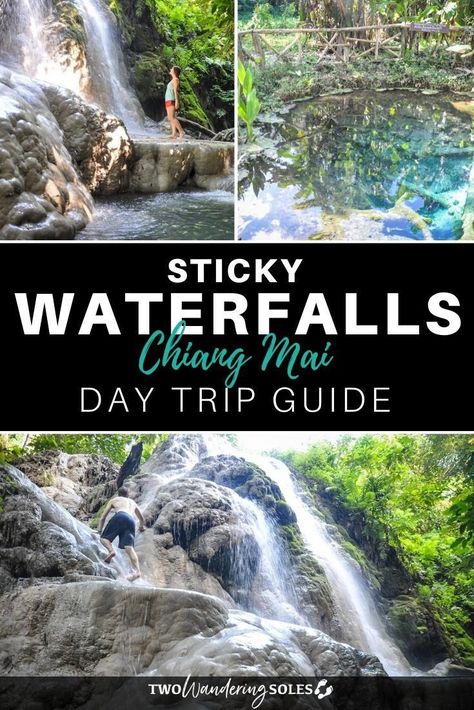 We’re going to share exactly how to get to Sticky Waterfalls on your own as well as what to pack and insider tips that’ll help you have the best experience at this unique attraction. how to get to sticky waterfall | sticky waterfall chiang mai price Thailand Waterfall, Thailand Itinerary, Waterfall Pictures, Visit Asia, Chiang Mai Thailand, Southeast Asia Travel, Asia Destinations, Travel Bug, Travel Bugs