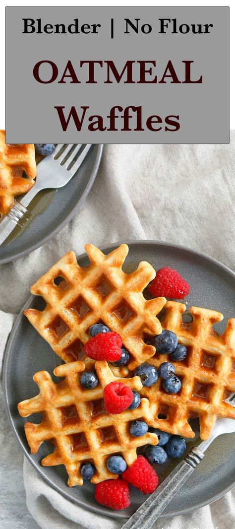 Rolled Oats Baked Oatmeal, Rolled Oat Waffles, Waffle Iron Recipes Gluten Free, Gluten Free Oat Waffles, Recipes For Rolled Oats, Oats Waffles Recipe, Easy Healthy Gluten Free Breakfast, Easy Healthy Waffles, Healthy Waffle Breakfast Ideas