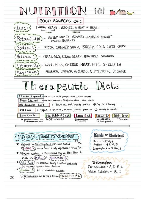 Nutrition Study Guide / Pages 8 Pediatric Nursing Study, Adn Nursing, Nutrition Notes, Types Of Vitamins, Nursing School Studying Cheat Sheets, Nursing School Organization, Nursing Fundamentals, Macro Nutrients, Nursing School Inspiration