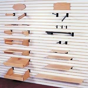 Retail Wall Displays, Slat Wall Display, Store Shelves Design, Clothing Store Design, Horse Box, Candle Bar, Wood Slat Wall, Boutique Decor, Wall Accessories