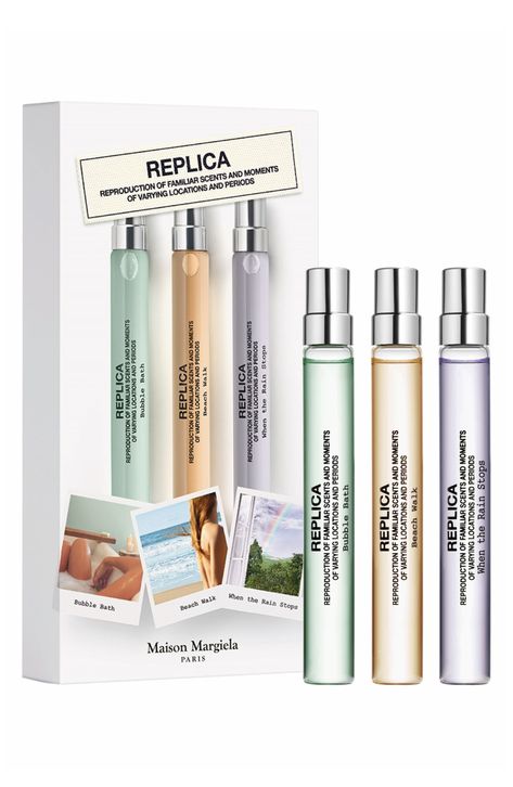 Maison Margiela Replica Fragrance Set USD $95 Value available at #Nordstrom Replica Fragrance, When The Rain Stops, Jasmine Perfume, Maison Margiela Replica, Patchouli Scent, Margiela Replica, Rose Perfume, Fragrance Set, Soap Bubbles