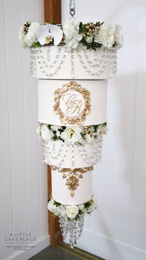 Why Hanging Wedding Cakes Are The Best!designed By Abia Award Winning A Little Cake Place.if You're Hanging For Some Wedding Cake, You Will Defini Hanging Wedding Cake, Suspended Wedding Cake, Hanging Cake, Cake Display Table, Reception Entrance, Australian Wedding, Indian Wedding Cakes, Married Couples, Little Cakes