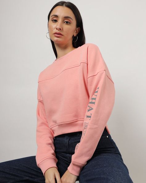 Buy Peach Sweatshirt & Hoodies for Women by Outryt Online | Ajio.com Peach Sweatshirt, Peach Hoodie, Hoodies For Women, Peach Fuzz, Trouser Style, Hoodie Girl, Pantone Color, Smart Casual, Unique Print