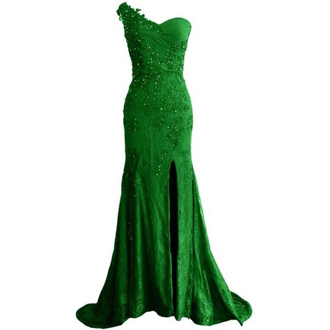 MACloth Women Mermaid One Shoulder Lace Long Formal Evening Dress Ball... ($169) ❤ liked on Polyvore featuring dresses, gowns, gown, long formal gowns, formal dresses, long formal evening dresses, green formal dresses and long formal dresses Purple Dresses Formal, Women Prom Dresses, Lace Long Gown, Green Evening Gowns, Prom Dresses Mermaid, Green Formal Dresses, Long Green Dress, Mermaid Prom Dresses Lace, Green Lace Dresses