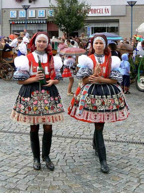 Czech Embroidery, Czech Clothing, European Costumes, Slavic Folklore, National Dress, European Culture, Folk Dresses, Arte Popular, Folk Costume