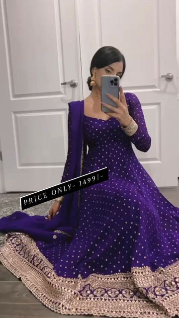 Purple Anarkali, Long Anarkali Gown, डिजाइनर कपड़े, Long Anarkali, Gown With Dupatta, Anarkali Dress Pattern, Party Wear Gown, Indian Wedding Wear, Anarkali Gown