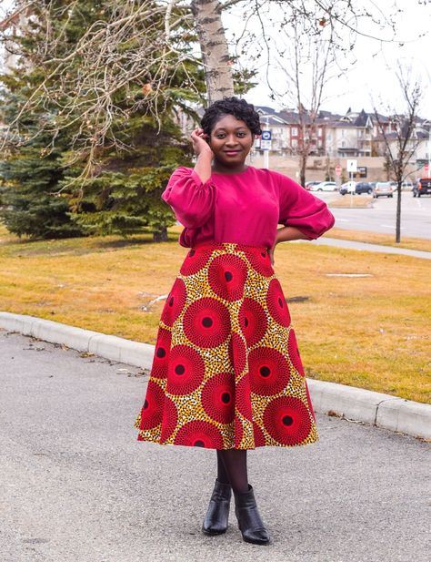 Circle Skirt Calculator, Sew Skirt, Mommy Hairstyles, African Print Skirt, African Skirts, Ankara Gown, Ankara Gown Styles, Ankara Print, Gloomy Day