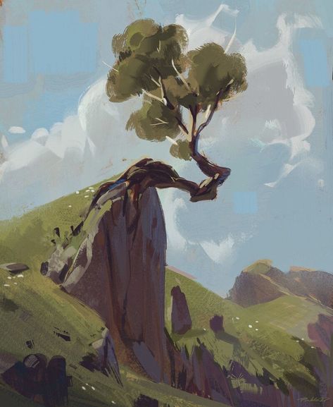 ArtStation - Sketches and studies, Pablo Dominguez Environment Painting, Landscape Concept, Nature Drawing, Environmental Design, Fantasy Art Landscapes, Landscape Illustration, Environment Design, Environment Concept Art, Environmental Art