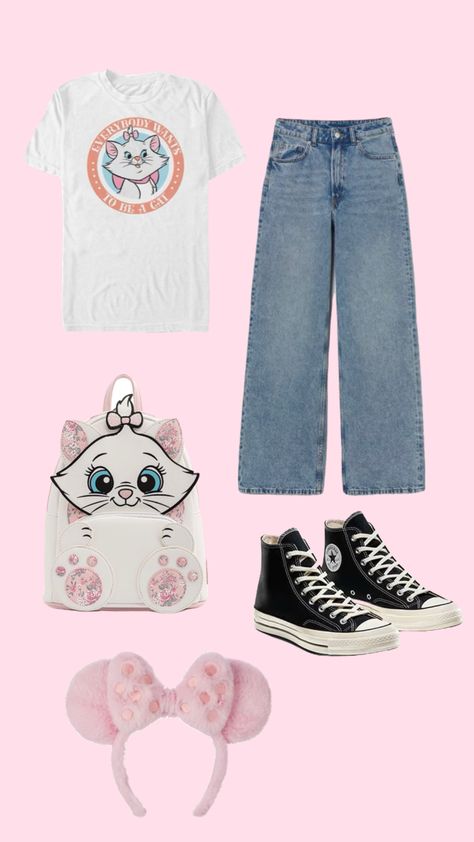 Marie Outfit Disney, Marie Disneybound, Marie Aristocats Inspired Outfit, Marie From Aristocats Wallpaper, Aristocats Disneybound, Walt Disney World Outfits, Disney Marie Merchandise, Dapper Day Disneyland, Marie Aristocats Merch