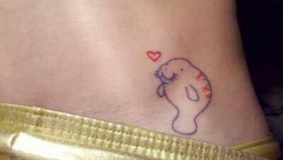 Walrus! Barbara Manatee, Manatee Tattoo, Bestie Tats, Tattoo Cute, Mini Tattoo, Inspiration Tattoo, Kawaii Tattoo, Small Girl Tattoos, Manatees