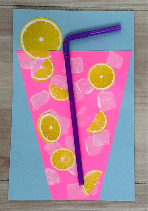 Lemonade Crafts For Toddlers, Lemonade Craft, Bendy Straw, Summer Preschool Crafts, Summertime Crafts, Fine Motor Activities For Kids, Kindergarden Activities, Classroom Art Projects, Preschool Arts And Crafts