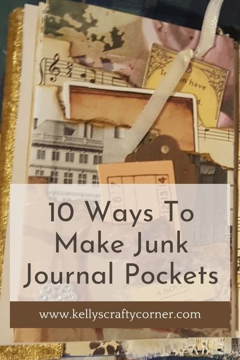 Pockets are a must-have for any junk journal. They allow you to store important items, such as photos, tickets, and notes, as well as fun tags and journal cards. They add an extra element of interest to your pages. How To Make Junk Journal Pockets, Folding Pockets For Junk Journal, How To Make Pockets For Junk Journals, Ideas For Junk Journal Pages, Card Tags Ideas, Tags For Journals, Binding Junk Journals, Organizing Junk Journal Supplies, Ephemera Ideas For Junk Journals