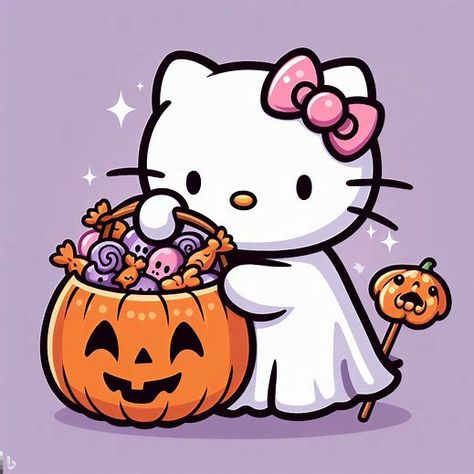 hello kitty Fall Hello Kitty Widget, Fall Pfp Aesthetic Cartoon, Cute Halloween Hello Kitty, Halloween Hello Kitty Widget, Hello Kitty Halloween Widgets, Hello Kitty Fall Aesthetic, Fall Hello Kitty Pfp, Hello Kitty Halloween Drawing, Halloween Cartoon Pfp