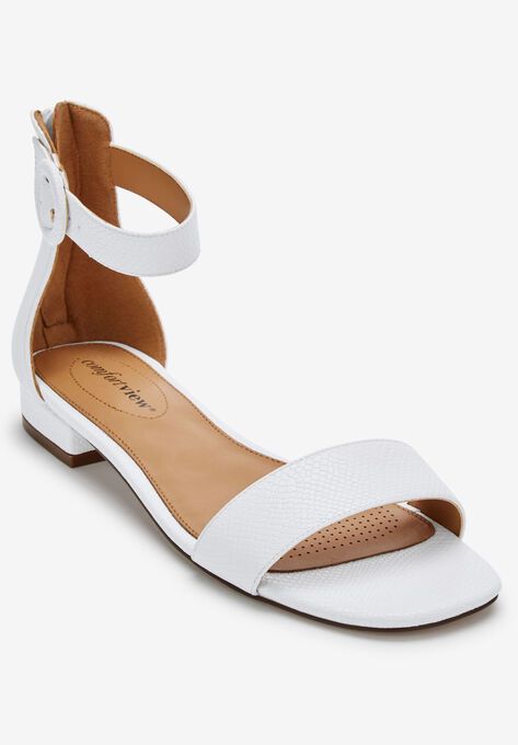 This timeless leather-like silhouette is a must-have for warm weather and sunny days ahead. Leather-like upperAdjustable ankle strapFull back zipper for Wedge Dress Shoes, Wide Width Shoes, Open Toe Shoes, Sport Sandals, Tie Shoes, Dress Sandals, Sandal Fashion, Ankle Straps, 7 11