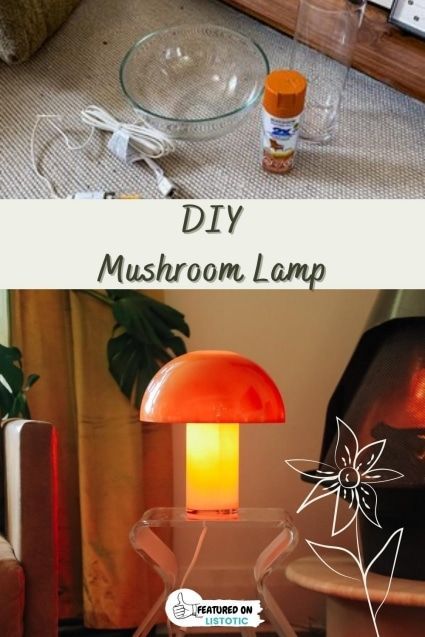 Mushroom Lamp Diy, Diy Mushroom Lamp, Diy Pinafore, Diy Thrift Flip, Thrift Flip Ideas, Diy Mushroom, The Sorry Girls, Flip Ideas, Cheap Diy Crafts