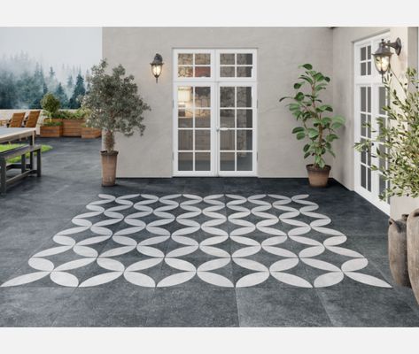 Hardblue Dark Grey Porcelain Outdoor Slab - Hardblue Outdoor Slab from Tile Mountain Courtyards Ideas, Tile Mountain, Outdoor Tile Patio, Garden Slabs, Terrace Tiles, Beautiful Tiles, Gray Porcelain Tile, Porch Tile, Timeless Interior