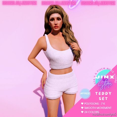 Teddy SET For MP Female mod for Grand Theft Auto V at ModsHost! All LODS Low polycount & optimized textures Optimized for FiveM 24 colors For Female Conversions from The Sims 4 to GTA V ╰┈➤ ＦｉｖｅＭ Drag and drop files to “stream” folder Don’t know how to stream hair/clothes to FiveM? (Works also with clothes, do same thing but replace clothing instead of hair) Read tutorial made... #gta5 #gaming #mods #videogames Sims 4 Gta 5 Cc, Gta 5 Fivem Outfits Female, Gta5 Female Outfits Cute, Gta Female Outfits Tryhard, Gta 5 Modded Female Outfits, Hot Gta Female Outfits, Gta 5 Mods, Mod Hair, Gta V