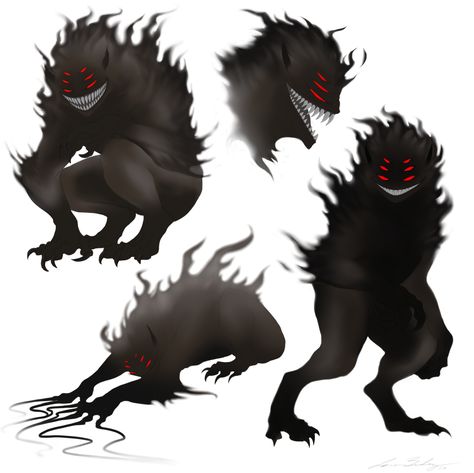 Shadow Creatures, Shadow Monster, Monster Eyes, Anime Monsters, 다크 판타지, Creature Drawings, Monster Concept Art, Fantasy Creatures Art, Fantasy Monster