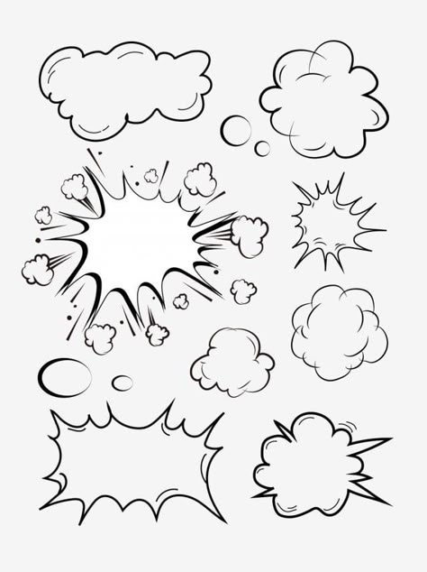 explosión de nube,diálogo,nube,burbuja de discurso,estilo comic,pintado a mano,caja de diálogo,pegatina,burbuja,gradiente blanco,nube transparente,explosión de color,la burbuja de chat,espuma,chat box,auge Comics Drawing Style, Explosion Drawing, Comic Speech Bubbles, Comic Box, Alfabet Font, خريطة ذهنية, Alphabet Graffiti, Comics Ideas, Graffiti Fonts