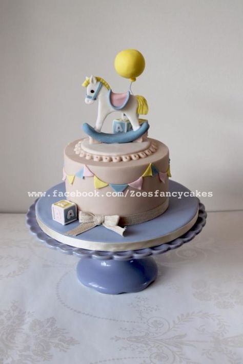 Rocking horse cake Rocking Horse Cake, Fancy Cake Toppers, Party Plates And Napkins, Zoes Fancy Cakes, Horse Cakes, Horse Birthday Cake, Vintage Birthday Cakes, Baby Horse, Horse Cake