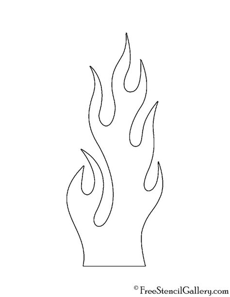 Flames 03 Stencil | Free Stencil Gallery Flames Template Free Printable, Diy Flame Shirt, Flame Templates Free Printable, Flame Cricut, Flame Stencil Templates Free Printable, Fire Stencil, Flames Drawing, Flame Stencil Templates, Flame Stencil