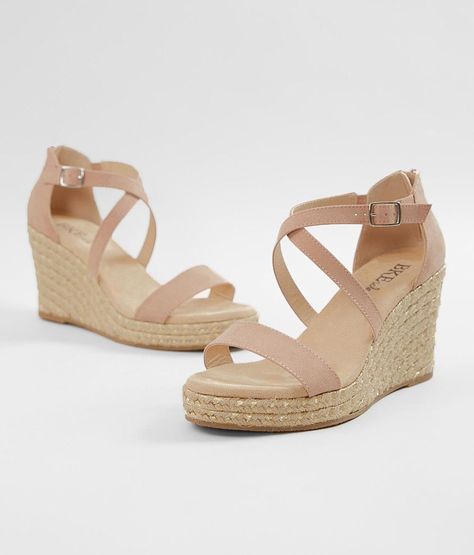 BKE sole Davinia Wedge Sandal - Women's Shoes in Nude | Buckle Nude Wedge Sandals, Beige Wedge Sandals, Rush Outfits, Sandal Wedges, Wedges Heels, Nude Wedges, Wedges Shoes, Shoes Vans, Low Wedges