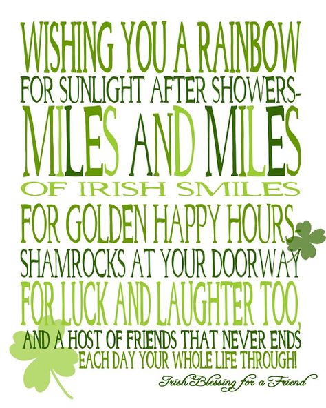 Wishing You Miles and Miles of Irish Smiles! {free printable} - The Love Nerds Irish Sayings, St Patricks Day Quotes, St Patricks Day Cards, Irish Blessings, Irish Proverbs, Irish Eyes Are Smiling, Erin Go Bragh, Irish Quotes, Irish Eyes