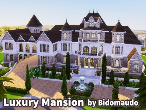 Bidomaudo's Luxury Mansion (for Celebrity) Mansion Exterior Luxury Bloxburg, Sims4 Mansion, Mansions Bloxburg, Bloxburg Mansion Exterior, Mansion Floor Plan Luxury Houses, Mansion Sims 4, Mansion Layout, Bloxburg Mansion, Mansion Plans