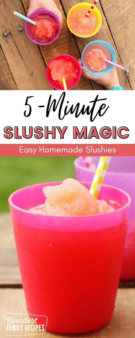 These DIY Slushy Magic Slushies are the coolest summertime treat. They can be made in minutes and kids are crazy for them. They’re the perfect fun drink for those hot summer days when plain juice or soda doesn’t seem cold enough to quench your thirst and when you don’t want to deal with melted messy popsicles. No blender, no big mess, no big chunks of ice, just smooth slushy goodness. Diy Slushy, Homemade Slushies, Halloween Donuts, Slushie Recipe, Diy Drinks, Kid Drinks, Summer Snacks, Frozen Drinks, Summer Treats