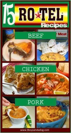 Rotel Recipes 15 Spicy Rotel Recipes Rotel Recipes, Different Foods, Rotel Tomatoes, Mexican Foods, 3 Boys, Interesting Food, Meatloaf Recipes, Pot Meals, Mexican Dishes