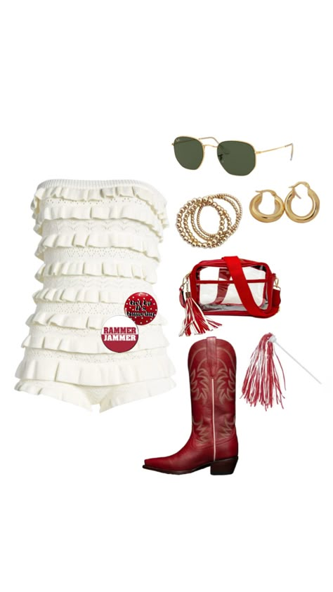 #outfitinspo #bama #gamedayfit #football Alabama Gameday Outfit, Bama Gameday, Alabama College, College Gameday Outfits, Rush Outfits, Tailgate Outfit, Sorority Rush, College Game Days, College Fits