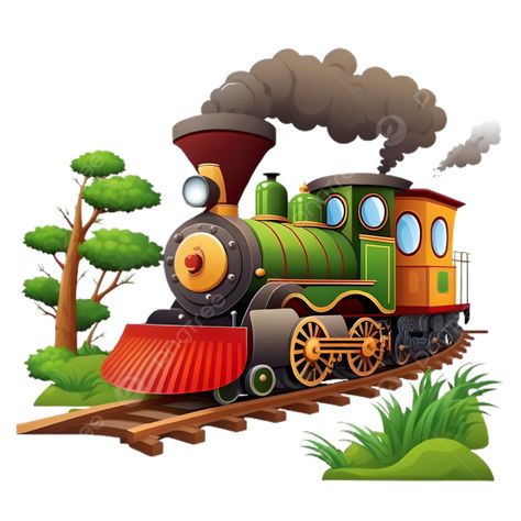 Train Png, Train Cartoon, Cute Cartoon Illustration, Train Clipart, Paw Patrol Birthday Theme, Train Illustration, School Art Activities, School Wall Art, School Painting