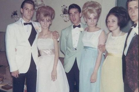 image Early 60s Dress, Marvelous Wonderettes, 60s Nostalgia, 60s Prom, 1960s Prom, Strappy Gown, Fashion Eras, Hair References, 60s Hair